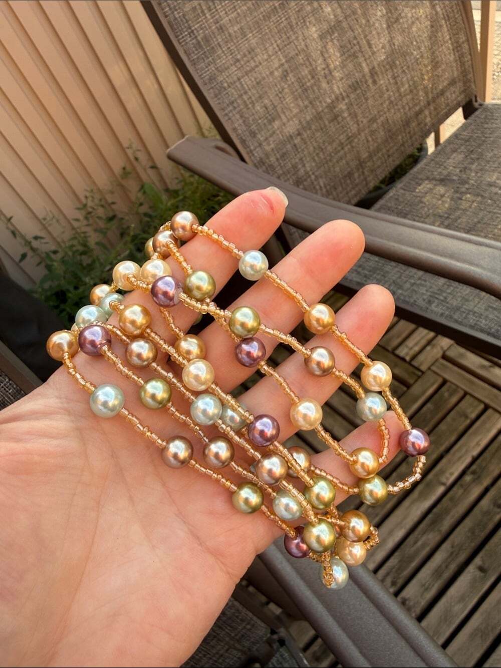Vtg Joan Rivers Multicolor Pearl Bead Double Strand Necklace - Picture 3 of 5